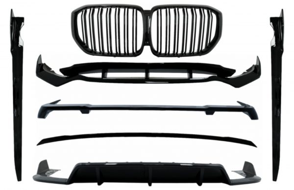 Aero Body Kit med sentrale nyregitter dobbel stripe egnet for BMW X5 G05 (2018-2022) M Black Knight Design Piano Black |