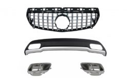 Luftspreder med eksospottespisser og GT-R Panamericana-gitter som passer for Mercedes A-Klasse W176 (2012-08.2018) Sport Pack