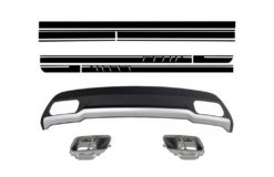 Luftspreder med eksosspisser og klistremerker svart for Mercedes A-Klasse W176 (2012-2018) Sport Pack
