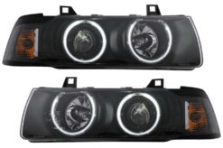 Angel Eyes CCFL Frontlykter egnet for BMW 3-serie E36 Sedan Touring Compact (1990-1999) Svart