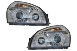 Angel Eyes Frontlykter Dual Halo Felger egnet for Hyundai Tucson (2004-2010) Chrome
