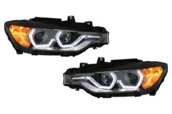 Angel Eyes Frontlykter LED DRL egnet for BMW 3-serie F30 F31 Sedan Touring (10.2011-05.2015) Svart