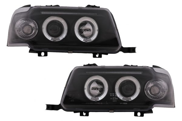 Angel Eyes Frontlykter egnet for Audi 80 B4 (09.1991-04.1996) Svart