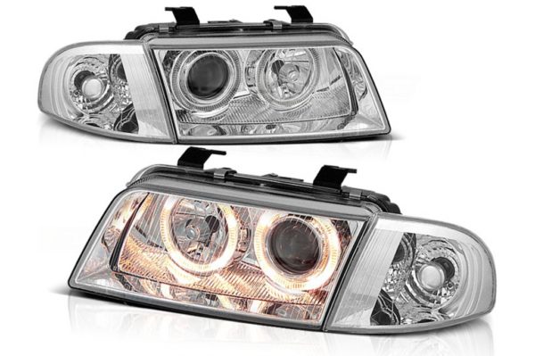 Angel Eyes Frontlykter egnet for Audi A4 (1995-1999) Krom