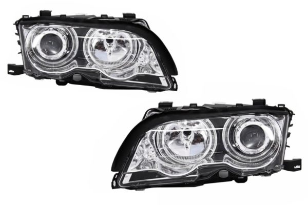 Angel Eyes frontlykter egnet for BMW 3-serie E46 Coupe/Cabrio (1998-2003) Chrome Edition |