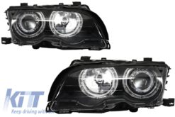Angel Eyes frontlykter egnet for BMW 3-serie E46 Coupe/Cabrio (1998-2003) Black Edition