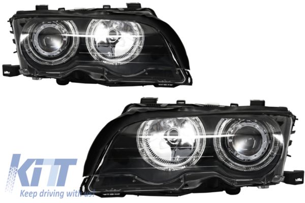 Angel Eyes frontlykter egnet for BMW 3-serie E46 Coupe/Cabrio (1998-2003) Black Edition |