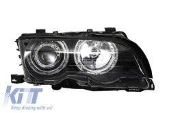 Alternative view of Angel Eyes frontlykter egnet for BMW 3-serie E46 Coupe/Cabrio (1998-2003) Black Edition