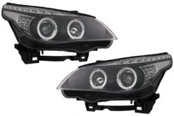 Angel Eyes Frontlykter egnet for BMW 5-serie E60 E61 (2004-2007) DAYLINE LED Svart