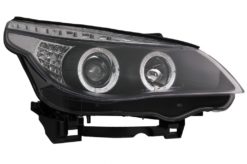 Alternative view of Angel Eyes Frontlykter egnet for BMW 5-serie E60 E61 (2004-2007) DAYLINE LED Svart