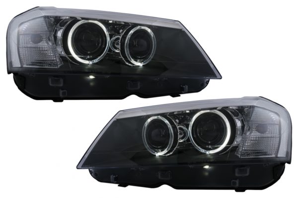 Angel Eyes Frontlykter egnet for BMW X3 F25 SUV (2010-07.2014) Svart