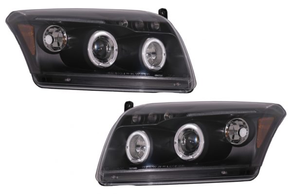 Angel Eyes frontlykter egnet for Dodge Caliber (2006-2012) Svart