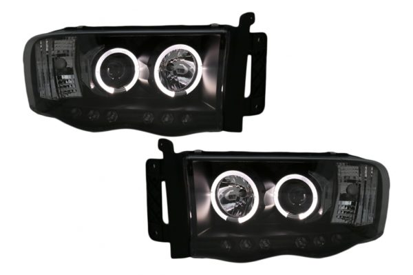 Angel Eyes Frontlykter egnet for Dodge RAM III (2002-2006) Svart