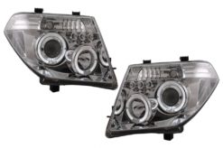 Angel Eyes Frontlykter egnet for Nissan Navara D40 (2004-2009) Pathfinder R51 (2005-2008) Krom