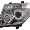 Angel Eyes Frontlykter egnet for Nissan Navara D40 (2004-2009) Pathfinder R51 (2005-2008) Krom |