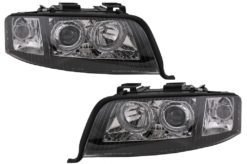 Angel Eyes Frontlykter Xenon egnet for Audi A6 4B C5 (06.2001-05.2004) LHD eller RHD Black