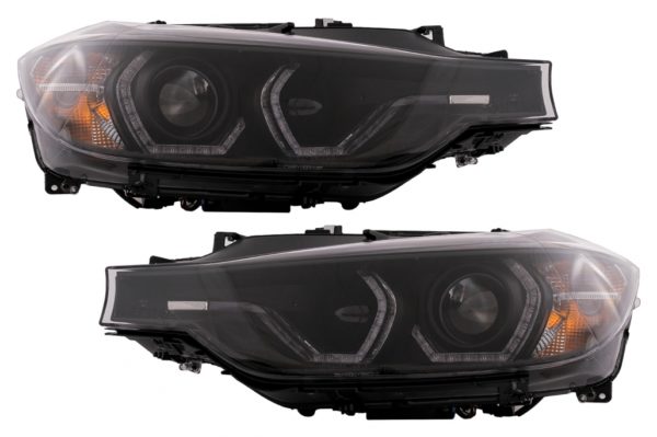 Angel Eyes Xenon-frontlykter egnet for BMW 3-serie F30 F31 Sedan Touring (10.2011-05.2015) Svart