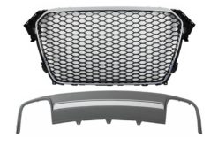 Montering sentralgitter med bakre støtfanger valance luftdiffuser egnet for AUDI A4 B8 Facelift (2012-2015) Limousine/Avant RS Design