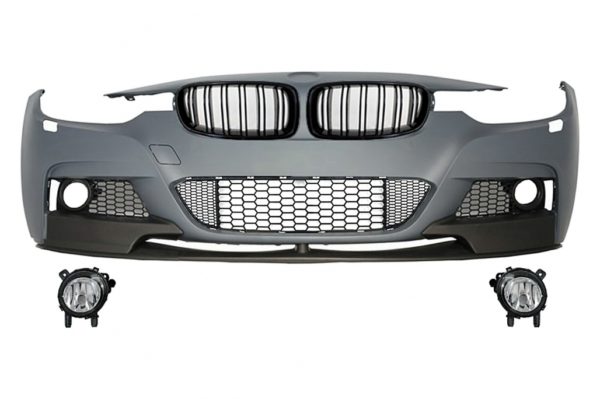 Montering foran støtfanger egnet for BMW 3er F30 F31 Sedan Touring (2011-up) M-Performance Design med nyregitter Double Stripe Piano Black |