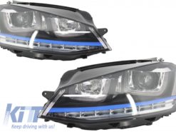 Alternative view of Monteringslykter 3D LED Blinklys DRL med gitter egnet for VW Golf 7 VII (2012-2017) Blå GTE Look