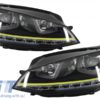 Monteringslykter 3D LED-blinklys DRL med gitter egnet for VW Golf 7 VII (2012-2017) Gul R400 Look | Monteringslykter 3D LED-blinklys DRL med gitter egnet for VW Golf 7 VII (2012-2017) Gul R400 Look |