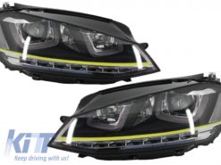 Alternative view of Monteringslykter 3D LED-blinklys DRL med gitter egnet for VW Golf 7 VII (2012-2017) Gul R400 Look