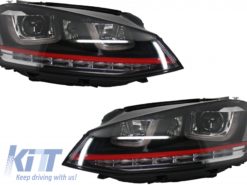 Alternative view of Lyktesats RHD 3D LED Turn Light DRL + Gitter - VW Golf 7 VII (2012-2017) rød R20 GTI Look