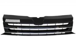 Merkeløs front med emblemgitter egnet for VW T5.1 Facelift Transporter (2010-2015) Svart med kromstriper