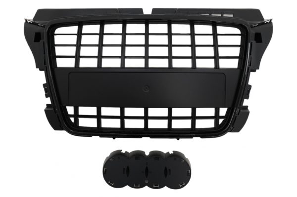 Merkeløs frontgrill egnet for Audi A3 8P Facelift (2008-2012) Svart