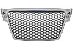 Merkeløs frontgitter egnet for AUDI A4 B8 (2007-2012) Limousine Avant RS Design Silver