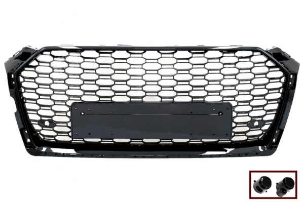 Merkeløs frontgrill egnet for Audi A5 F5 (2017-2019) RS Design Piano Black