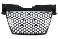 Merkeløst frontgitter egnet for AUDI TT 8J 2006+ RS Design Piano Black Chrome Border