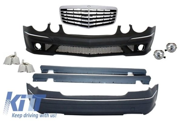 Karosserisett + sentralgitter egnet for MERCEDES-Benz E-Klasse W211 2002-2009 E63 A-Design