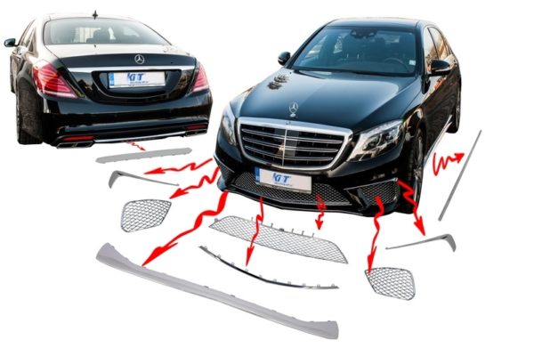 Stylingsett pakke ornamenter Chrome Lister - Mercedes S-Klasse W222 (2013-opp) S65 Design