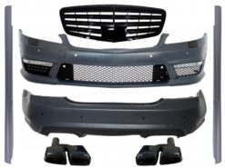 Karosserisett egnet for MERCEDES Benz W221 S-klasse 2005-2011 S63 S65 A-design med eksospottespisser Black Edition