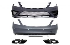 Karosserisett egnet for MERCEDES Benz W222 S-klasse (2013-06.2017) S65 Design med eksospottespisser Svart