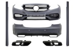 Karosserisett egnet for Mercedes E-klasse W212 Facelift (2013-2016) med eksospottespisser E63 A-Design Shiny Black Edition