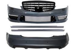 Karosserisett egnet for Mercedes W221 (2005-2011) S65 Design med sentralgitter Piano Black og sideskjørt
