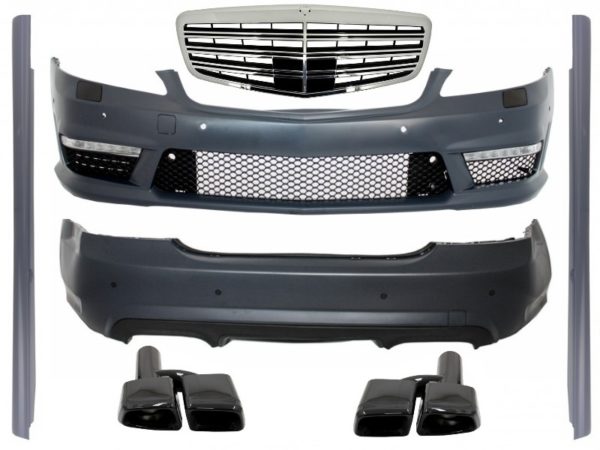 Karosserisett egnet for Mercedes W221 S-klasse (2005-2011) S63 S65 Design med frontgitter og eksospottespisser |