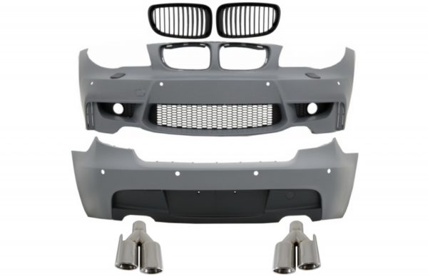 Karosserisett egnet for BMW 1-serie E81 E87 Hatchback (2004-2011) M Sport Design med eksospottespisser krom