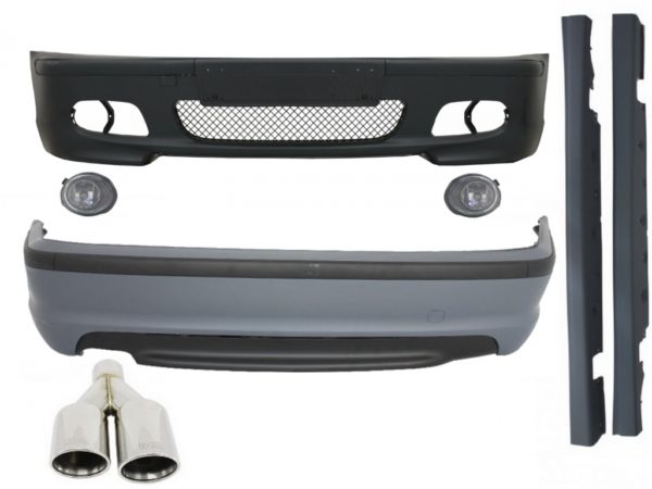 Karosserisett egnet for BMW 3-serie E46 4D Sedan (1998-2004) M-Technik Design med eksospotte