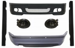 Karosserisett egnet for BMW 3-serie E46 Sedan (1998-2004) Støtfanger med PDC-sideskjørt og tåkelys Smoke Lens M-Technik Design