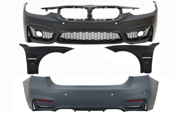 Karosserisett egnet for BMW 3-serie F30 F31 Non LCI & LCI (2011-2018) M3 Sport Design med frontskjermer svart krom |