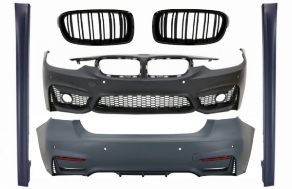 Karosserisett egnet for BMW 3-serie F30 Non LCI & LCI (2011-2018) med sideskjørt og sentralgitter Double Stripe M3 Sport EVO Design