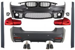 Karosserisett egnet for BMW 3-serie F30 (2011-2019) med LED-baklys Dynamisk sekvensielt blinklys og eksospottespisser Carbon