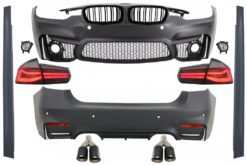 Karosserisett egnet for BMW 3-serie F30 (2011-2019) med LED-baklys Dynamisk sekvensielt blinklys og eksospottespisser Carbon