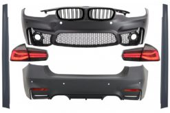 Karosserisett egnet for BMW 3-serie F30 (2011-2019) med LED-baklykter Dynamisk sekvensielt svinglys EVO II M3 CS Design og nyregitter Double Stripe M Design Piano Black