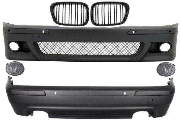 Karosserisett egnet for BMW 5-serie E39 (1997-2003) Dobbeltuttak M5-design med tåkelys krom og sentralgitter Piano Black |