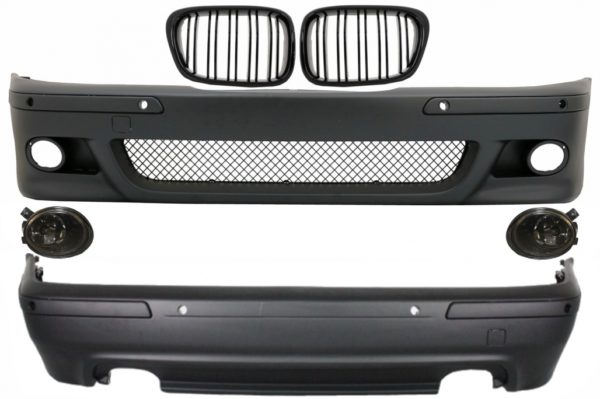 Karosserisett egnet for BMW 5-serie E39 (1997-2003) Dobbeltuttak M5-design med tåkelys røyk og sentralgitter Piano Black |