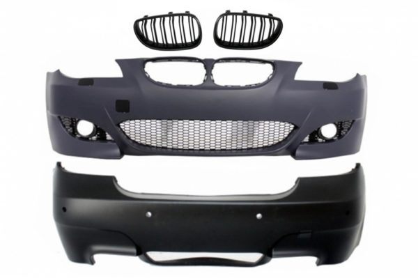 Karosserisett egnet for BMW 5-serie E60 (2007-2010) M5 Design med sentralgitter dobbel stripe piano svart